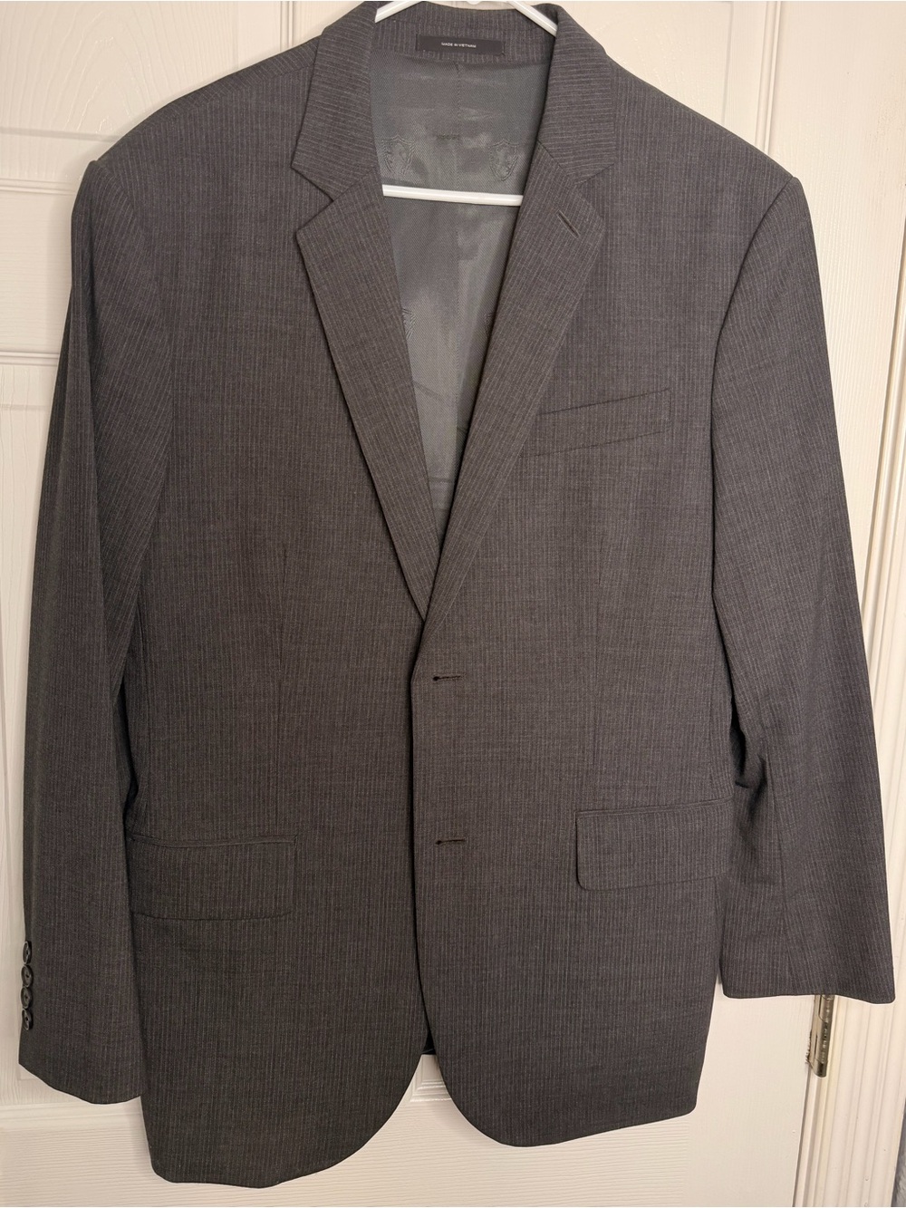 Express Men's Charcoal Gray Two-Button Suit Blazer
